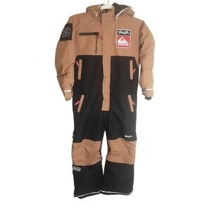 Binky Bro x Quiksilver Powder Club Kids Snow Suit Tan/Black Size 8/S